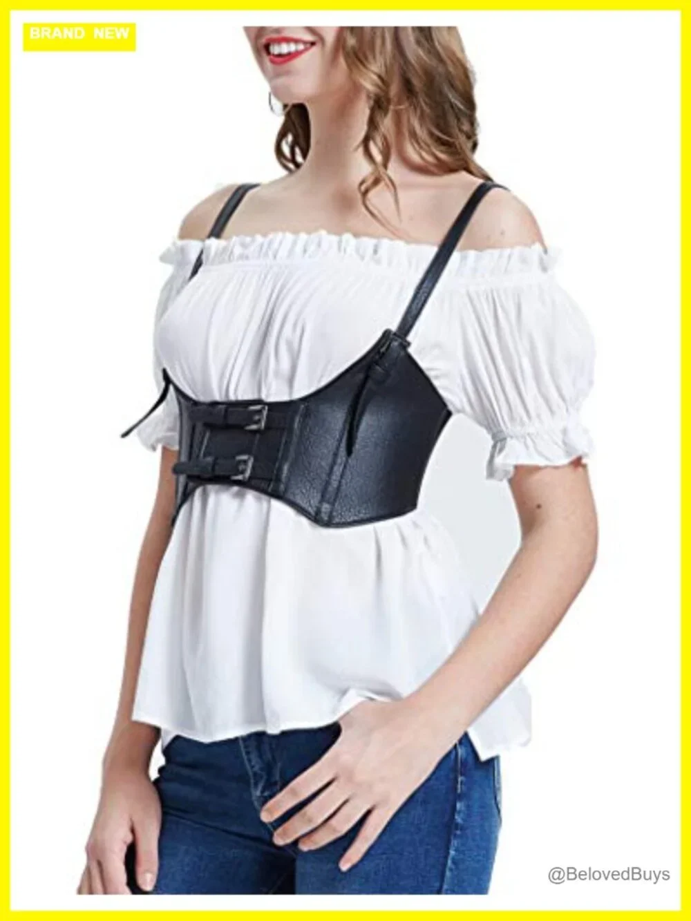 Faux Leather Steampunk Underbust Corset Waist Belt Victorian
